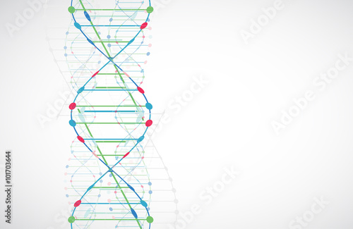 Science template, wallpaper or banner with a DNA molecules.