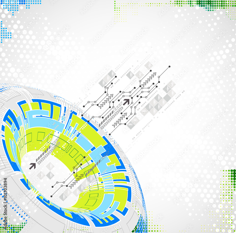 Obraz premium Abstract technological background with various technological ele