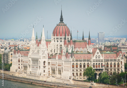 Budapest. Houses of Parliament. View of the city.