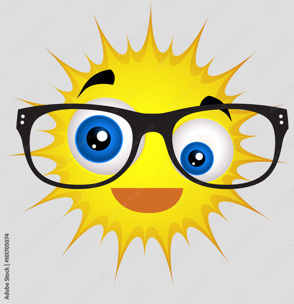 Comic Sun Smiley with Eyewear Comic Sun Smiley with Eyewear