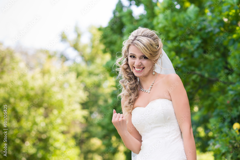 Laughing elegant bride Laughing elegant bride