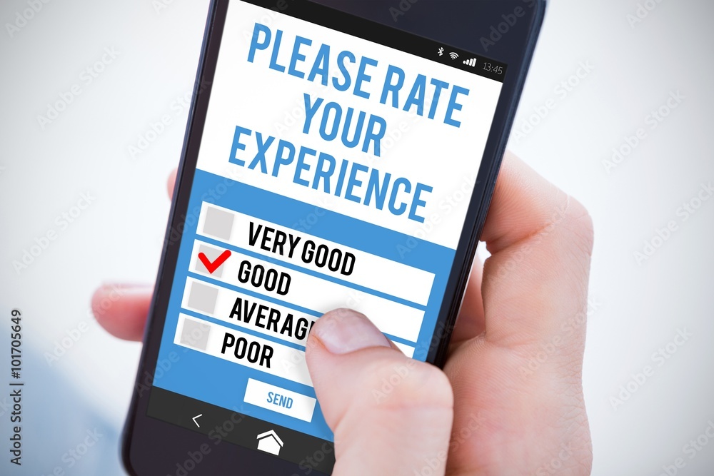 Composite image of woman using her mobile phone Composite image of woman using her mobile phone