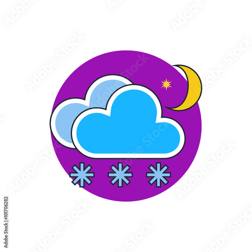 snow cloud moon meteo icon