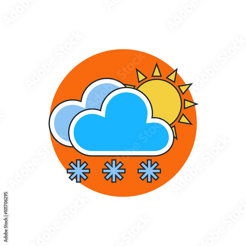 snow cloud sun meteo icon