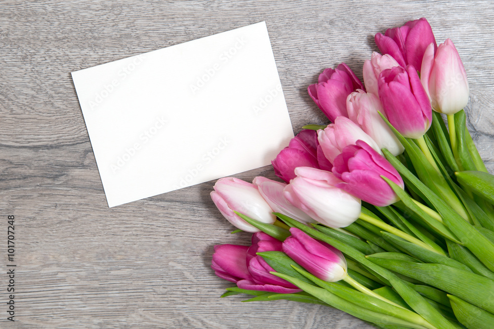 Fototapeta premium Tulpen und Karte