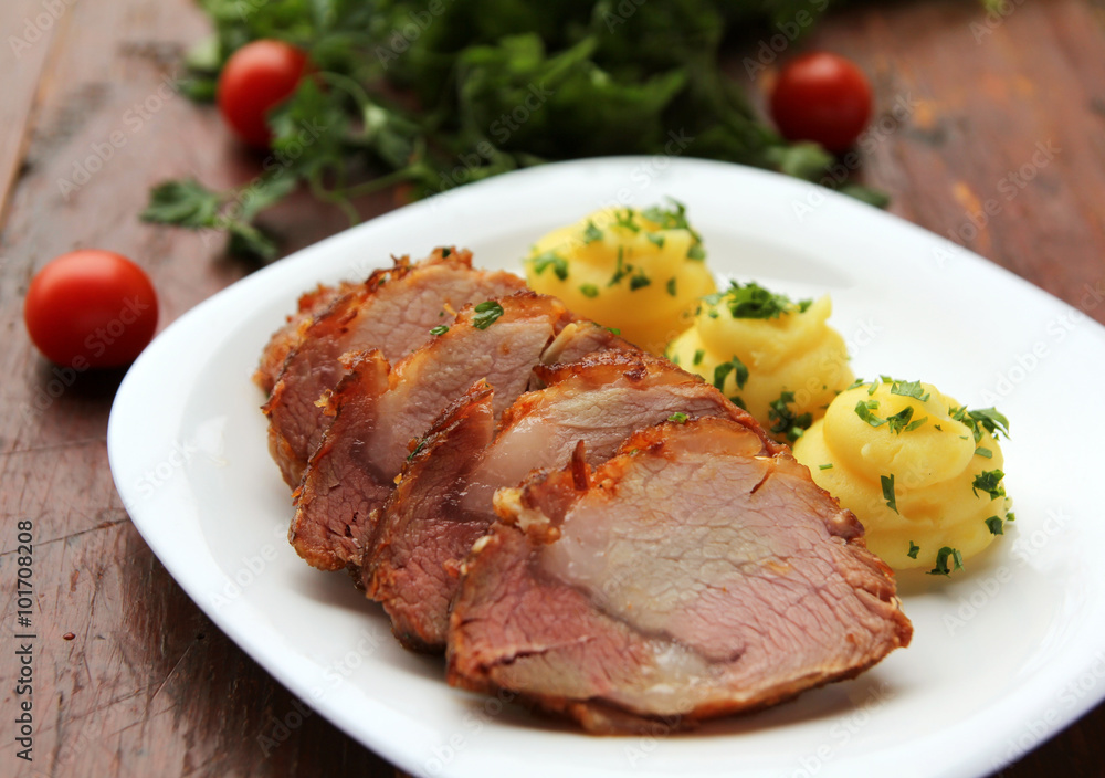 Pork Roast with Vegetables and Spices