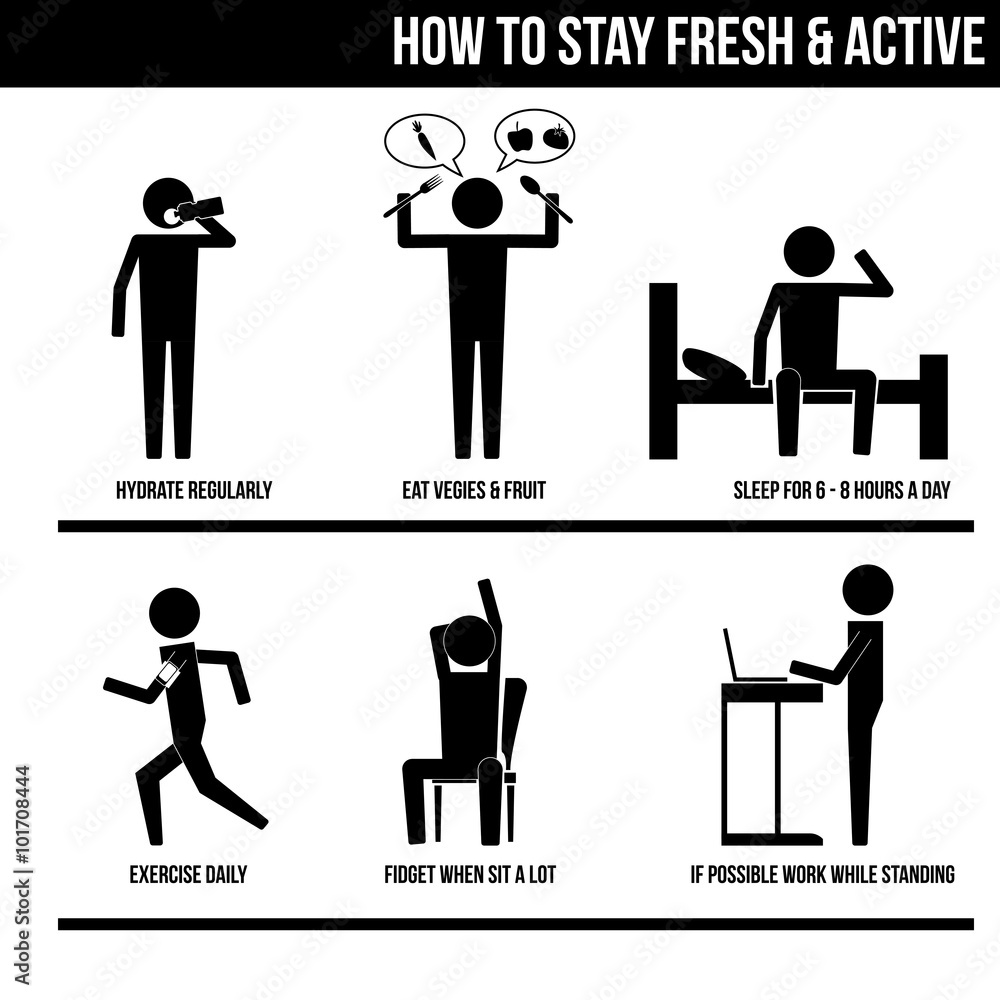 How to stay fresh & active infographic sign symbol illustration vector icon pictogram
How to stay fresh & active infographic sign symbol illustration vector icon pictogram