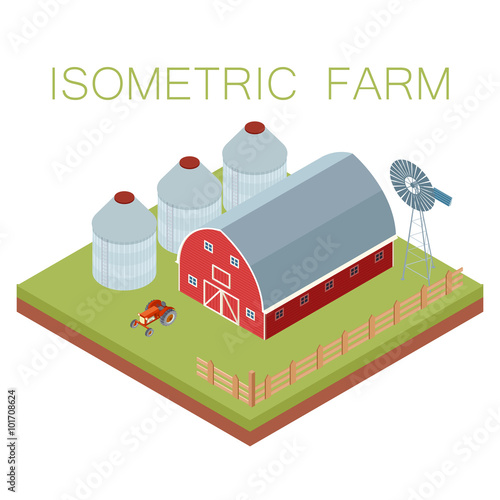 Isometric farm banner