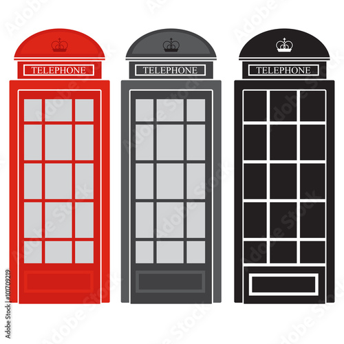 public phone booth. vector illustration of british street telephone.