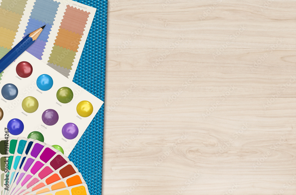 Fototapeta premium color swatch template and chart on wood background