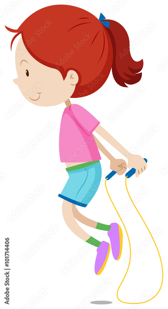 Little girl skipping the rope Little girl skipping the rope