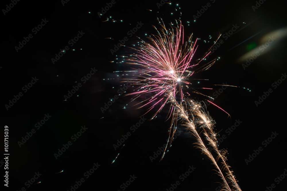 Fireworks exploding at night Fireworks exploding at night