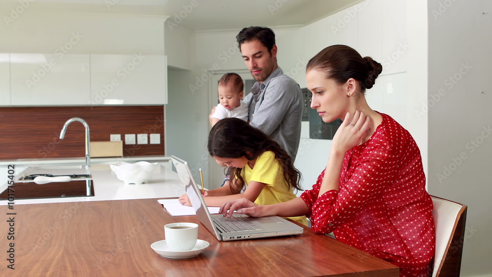 Happy family in the kitchen Happy family in the kitchen