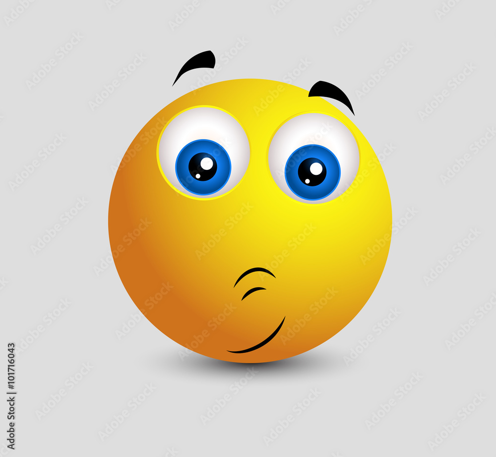 Vetor de Cute Embarrassed Emoji Smiley Emoticon do Stock | Adobe Stock