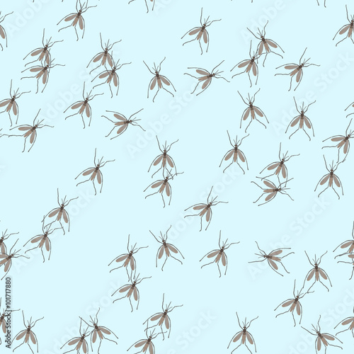 Seamless pattern with mosquito