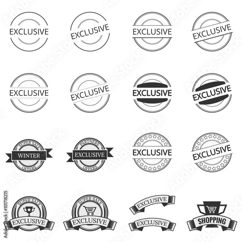 exclusive icon . concept  shopping , vintage retro badge label l