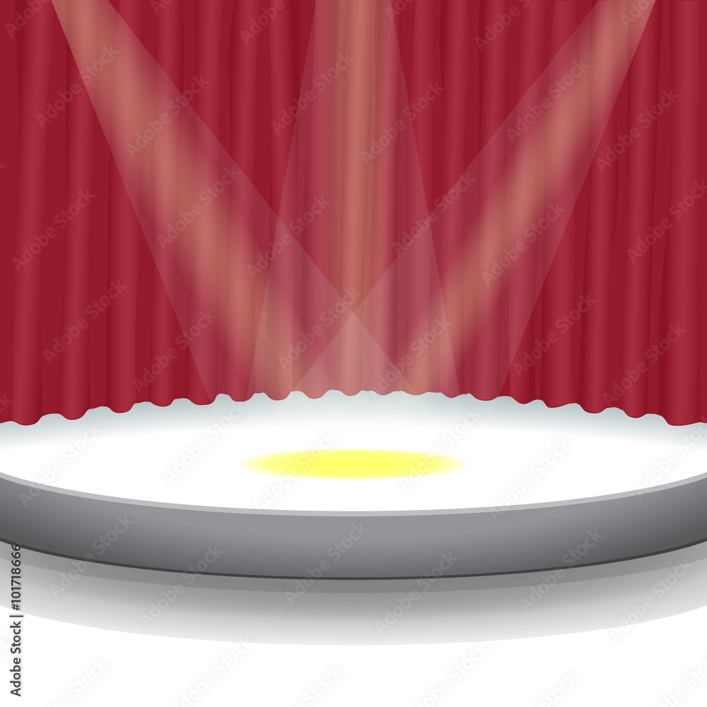 Fotografie Design template: Illuminated stage podium and curtain background for award cerem