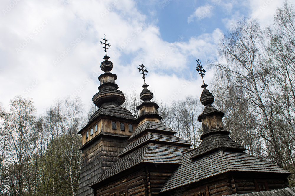 Roof of the church with crosses, Ukraine