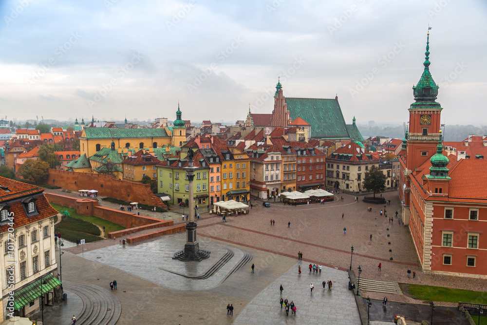 Obraz premium Panoramiczny widok na Warszawę