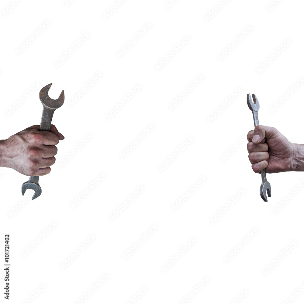 Two mechanic tool isolated on white background Two mechanic tool isolated on white background