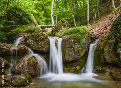 Fototapeta Naklejka Na Ścianę i Meble -  waterfall in green forest