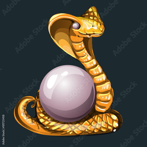 Majestic Golden Cobra with pearl for your design 