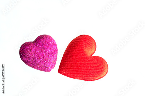Red heart shaped on white background.