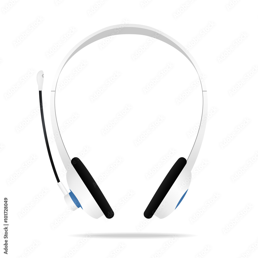 Obraz premium Realistic White Headphones