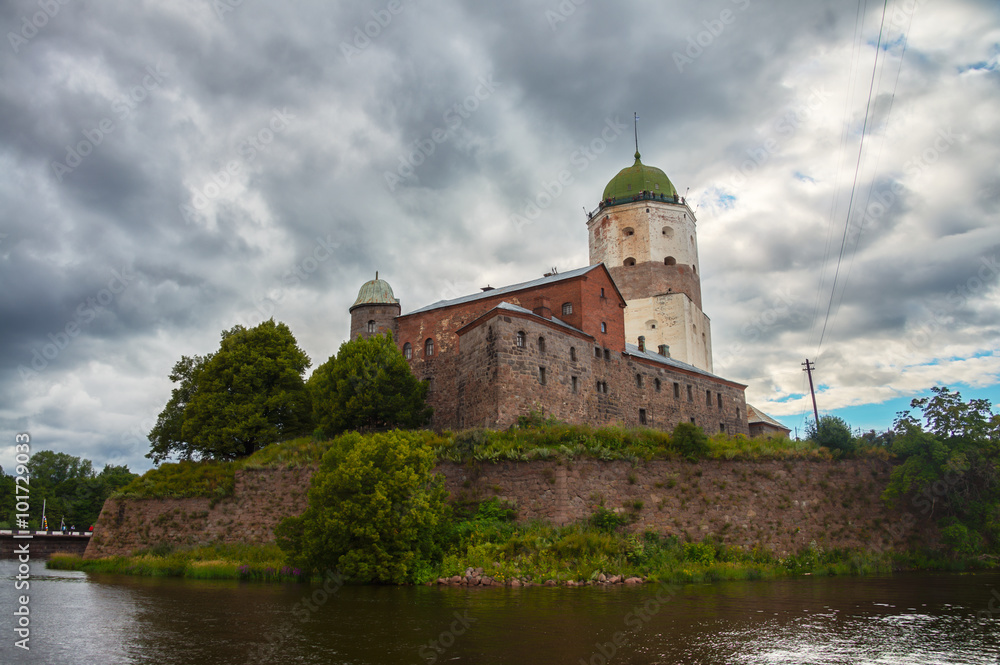 Panoramic view of Vyborg castle in Russia