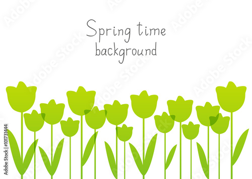 Fototapeta Naklejka Na Ścianę i Meble -  Tulips silhouettes for Your spring design