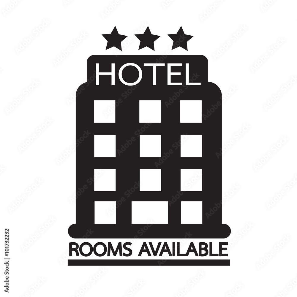 Hotel Rooms Available icon Illustration design Hotel Rooms Available icon Illustration design