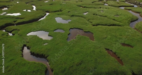 Stunning aerial shot of the Rodel Saltmarsh on the Isle of Harris, Scotland
 photo