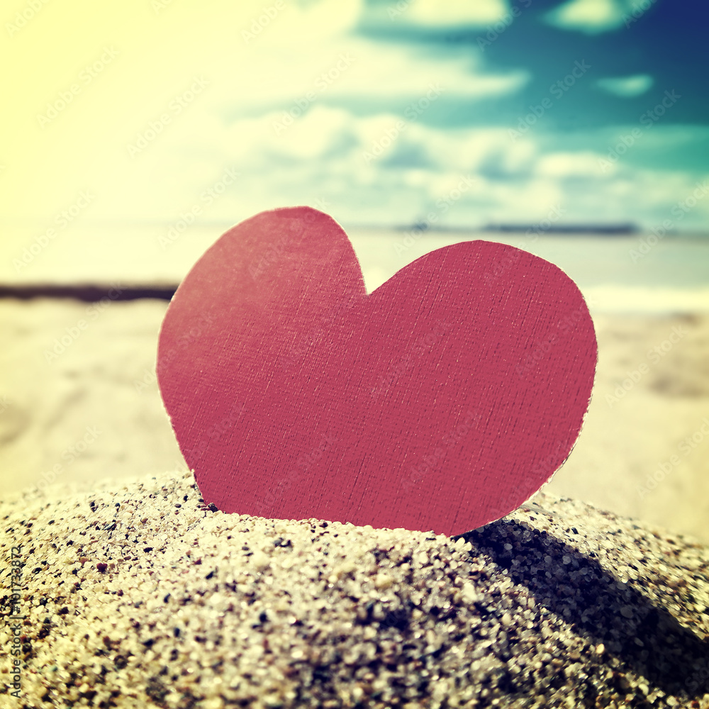 Fototapeta premium Heart on the Seashore