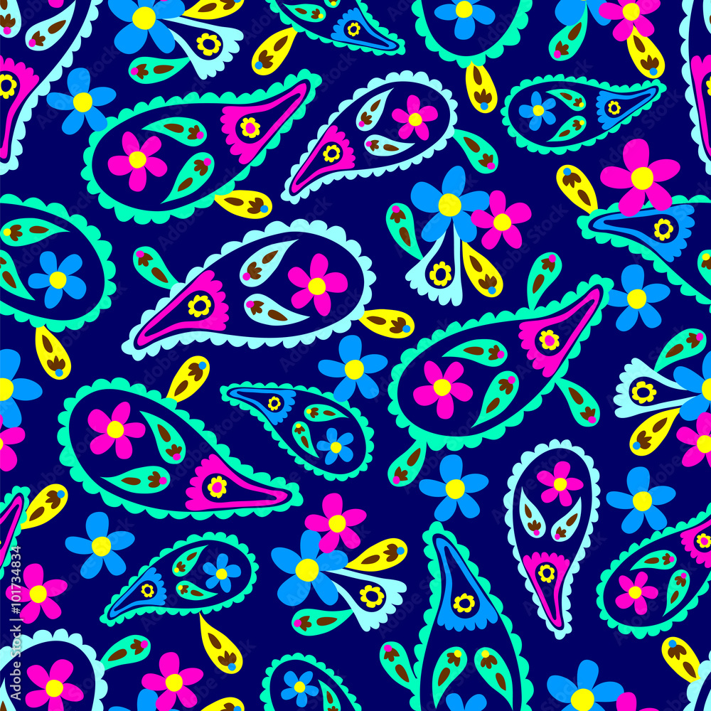 Fototapeta premium Paisley seamless pattern , hand-drawn