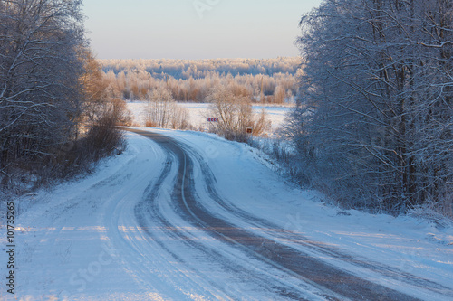 Beautiful winter road