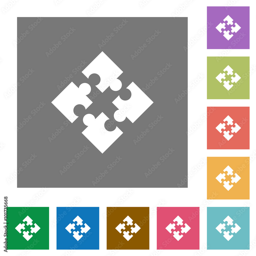 Modules square flat icons Modules square flat icons
