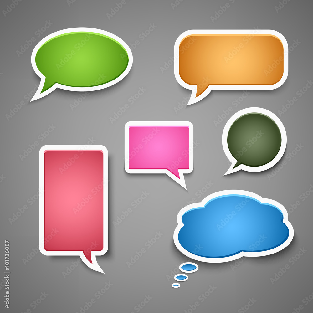 Collection colored dialog bubbles template Collection colored dialog bubbles template
