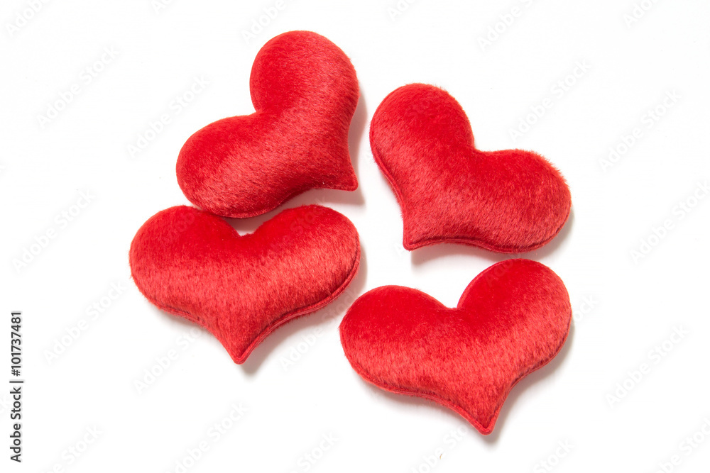 Soft heart isolate on white background