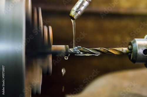 Fototapeta kuchenna Lathe. Machining details