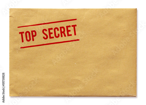 Enveloppe Kraft avec tampon "Top secret"