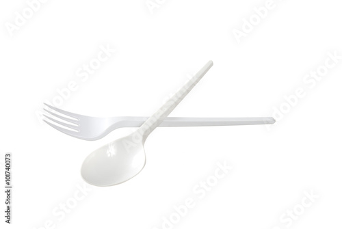 plastic disposable fork and spoon