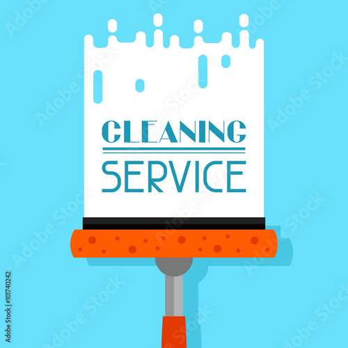 Housekeeping background with window cleaner. Image can be used on advertising booklets, banners, flayers, article, social media