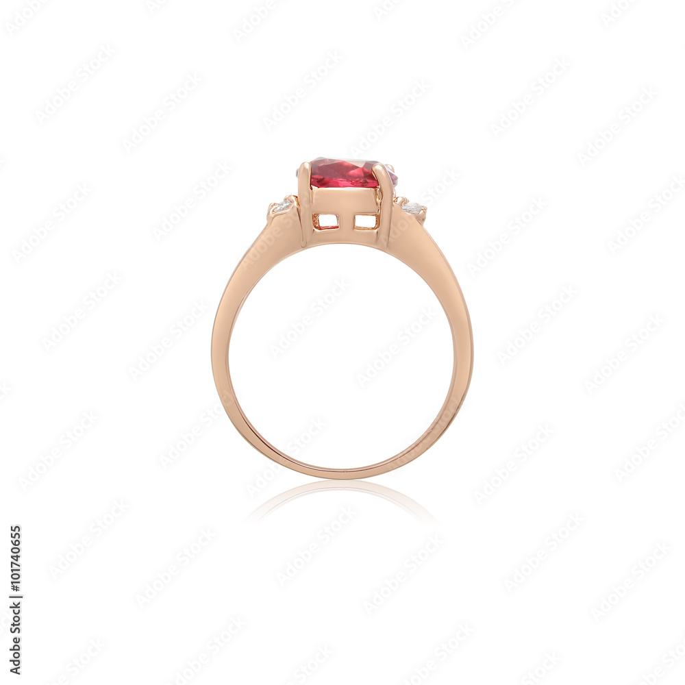 Ruby Crystal Gemstone Fashion Ring in Rose Gold with Diamonds Ruby Crystal Gemstone Fashion Ring in Rose Gold with Diamonds