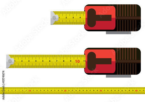measuring tape for tool roulette vector illustration