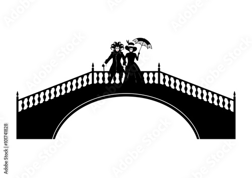 2 Vénitiens sur un pont