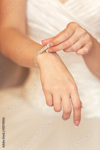 bracelet on the bride s hand