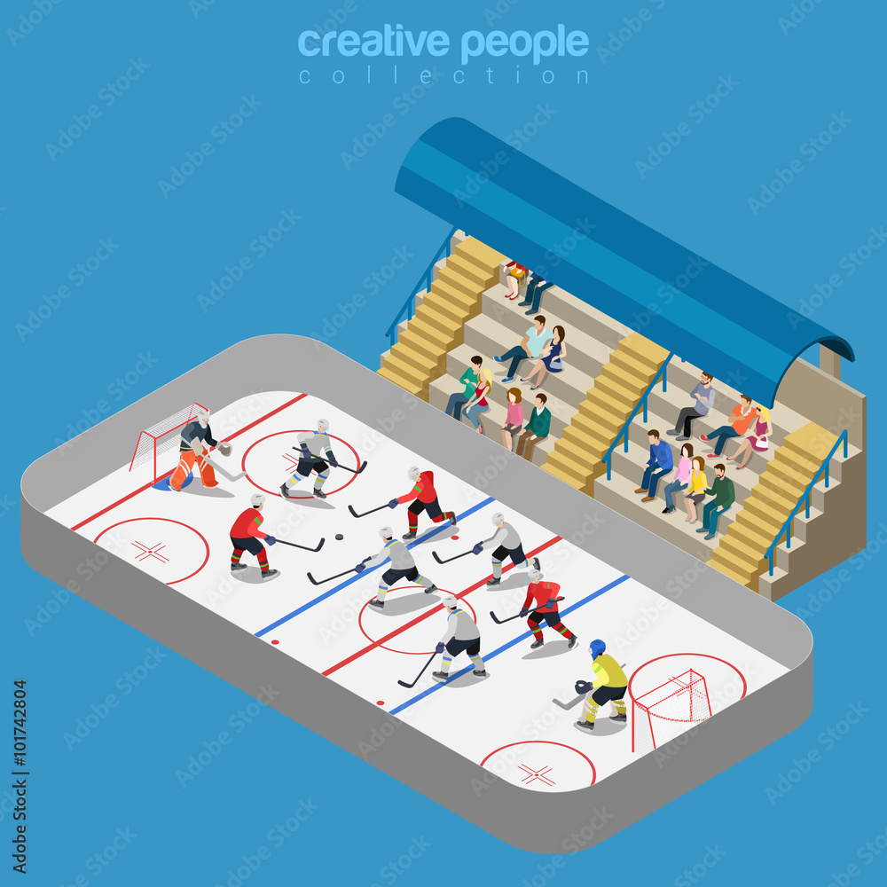 Naklejka premium Sport collection: hockey arena stadium match play