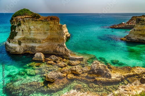 Stacks on the coast of Apulia in Italy