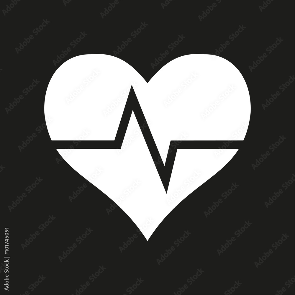 Heartbeat sign vector icon. Heartbeat sign vector icon.