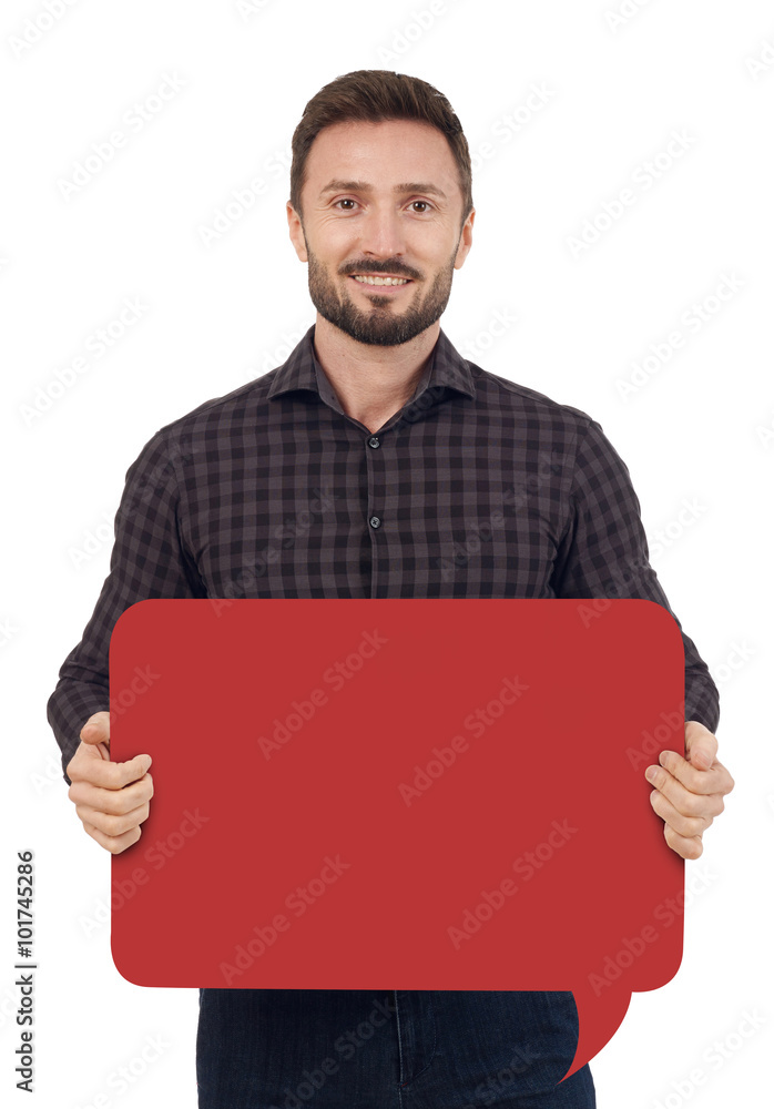 Man with speech bubble Man with speech bubble